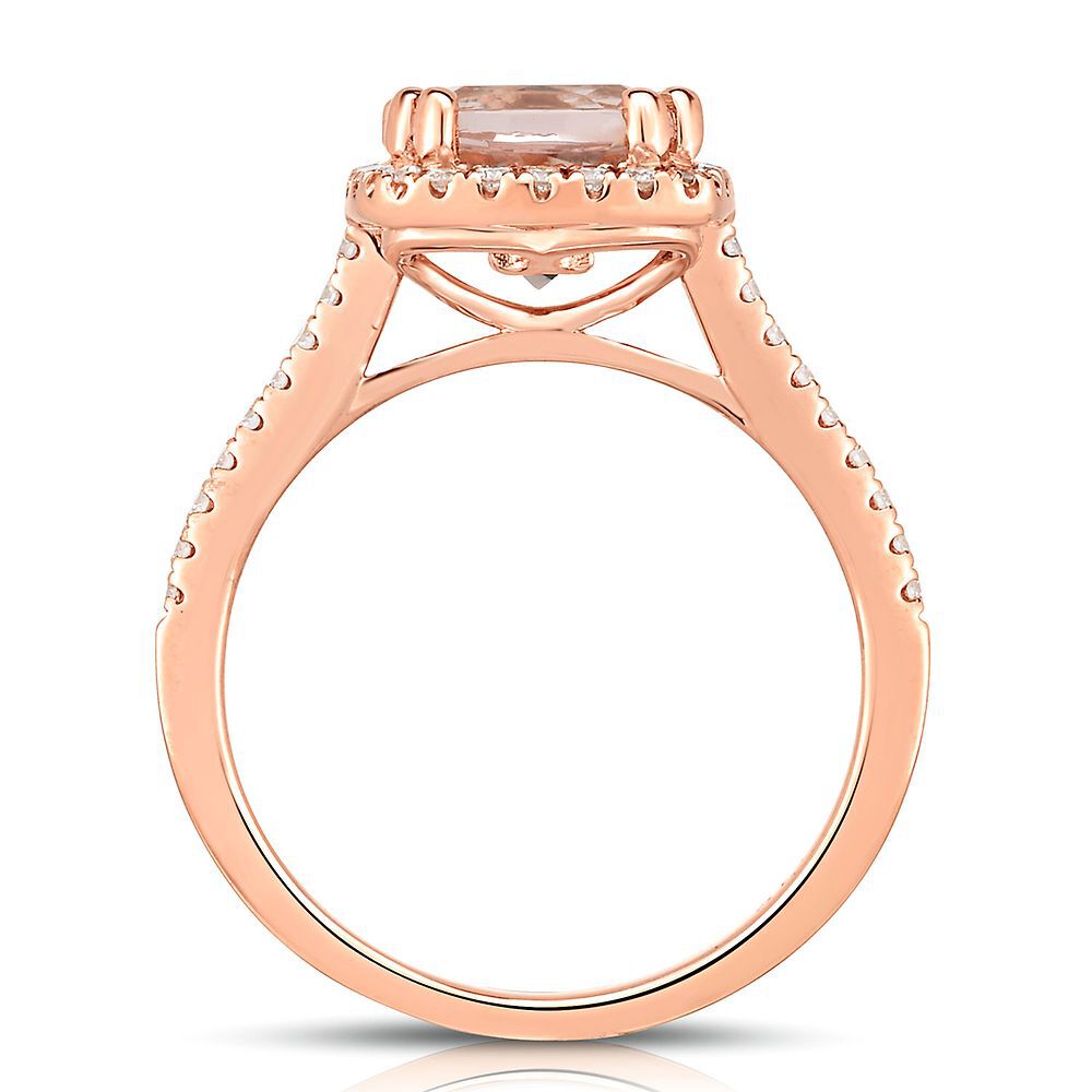 Morganite & 1/4 ct. tw. Diamond Ring in 14K Rose Gold