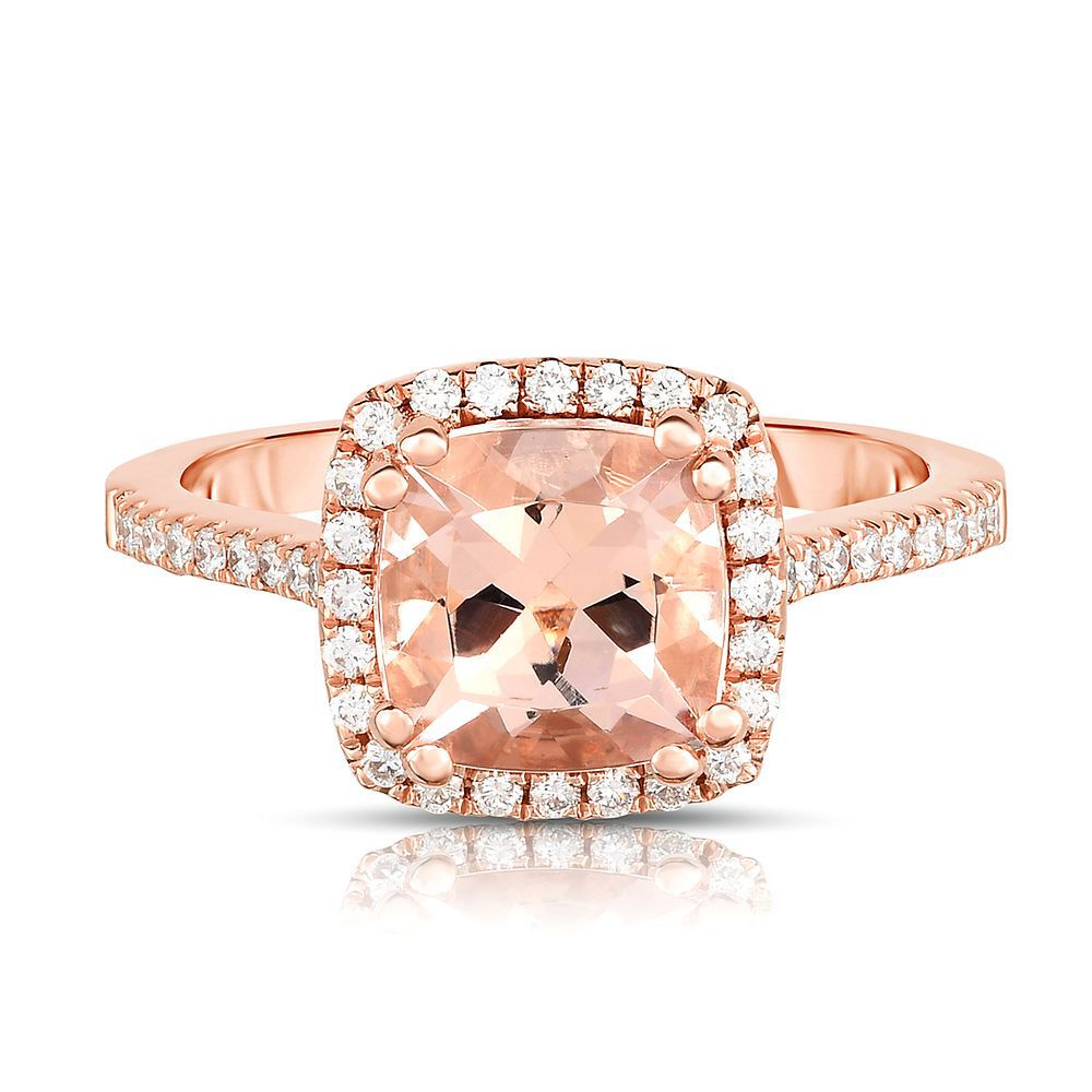 Morganite & 1/4 ct. tw. Diamond Ring in 14K Rose Gold