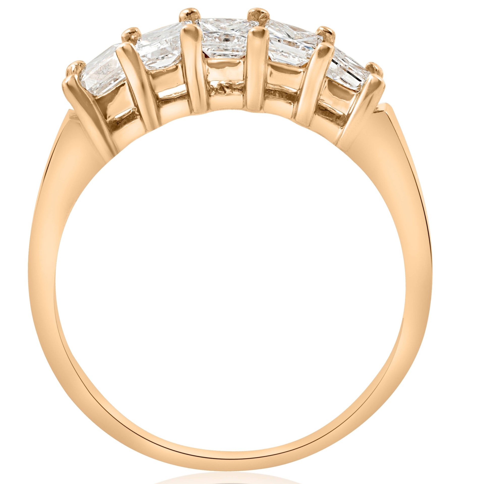 1ct Princess Cut Diamond Anniversary 14K Gold Ring