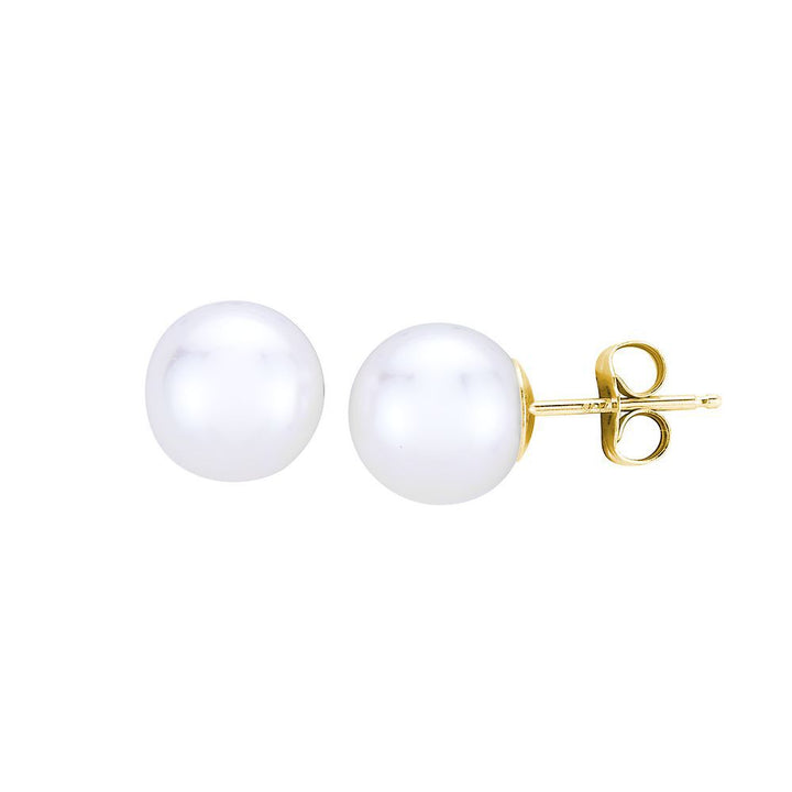 Freshwater Cultured Pearl Earrings in 10K Yellow Gold