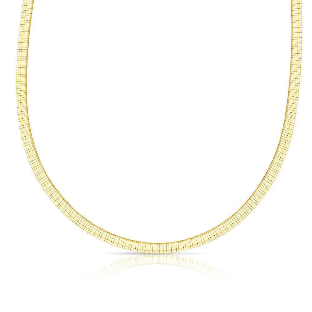 Reversible Omega Necklace in 14K Yellow & White Gold, 16"