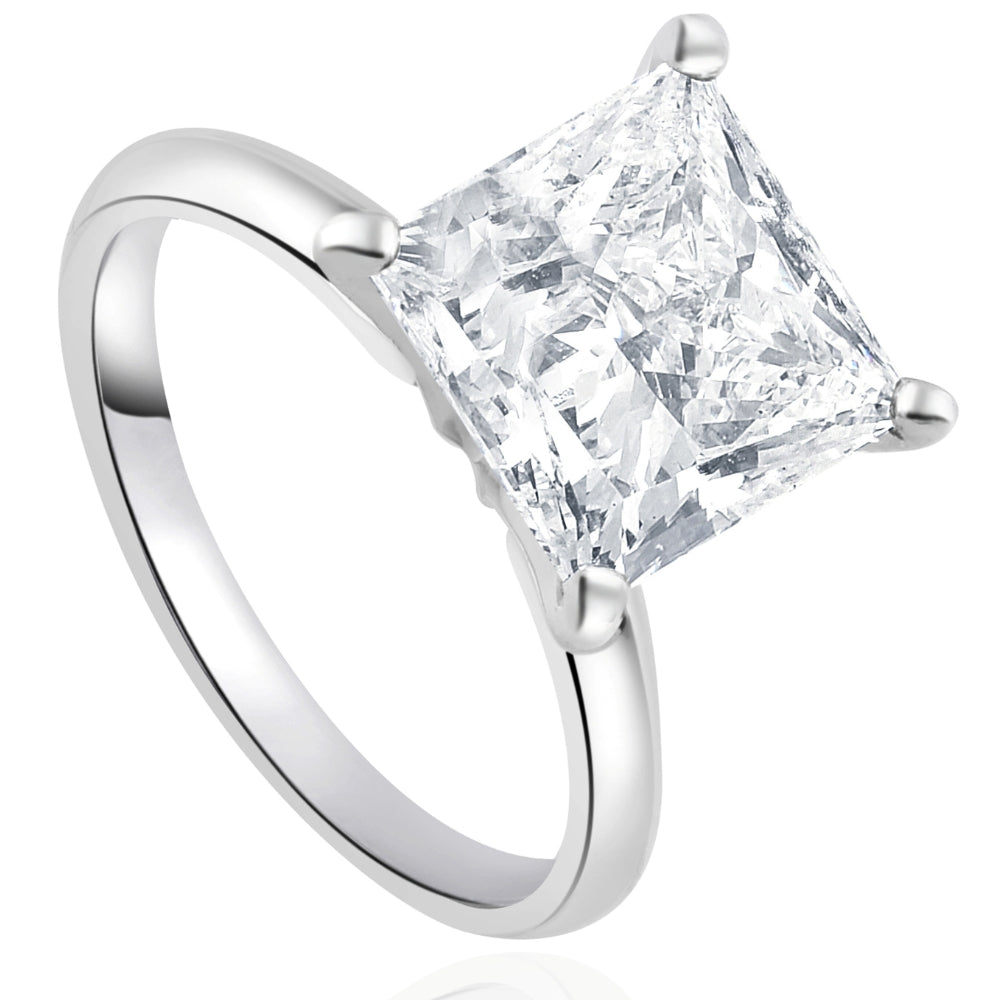 2 1/2 ct Princess Cut Solitaire Diamond Engagement Ring 14k White Gold Lab Grown