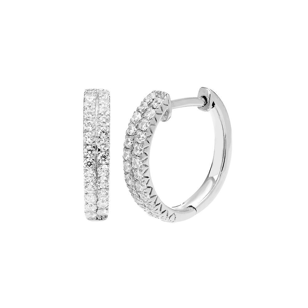 1/2 ct. tw. Diamond Huggie Hoop Earrings in 10K White Gold