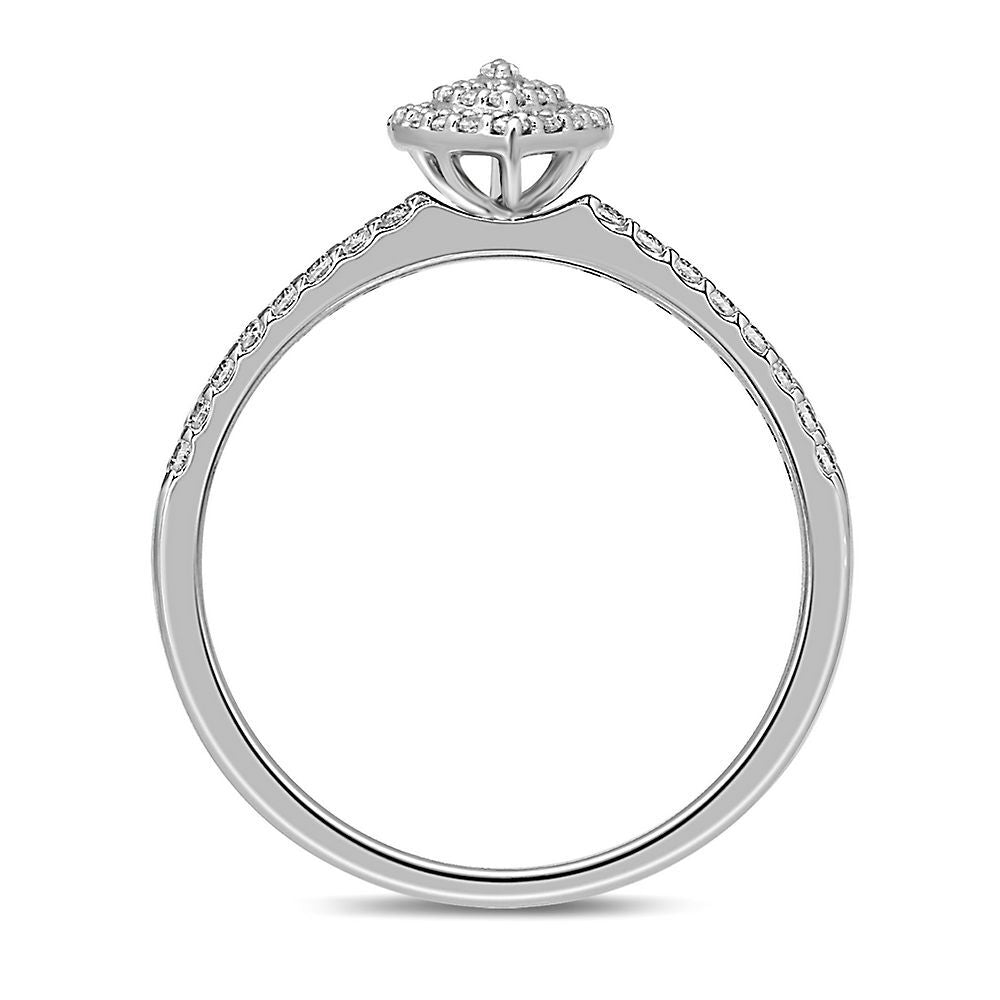 1/4 ct. tw. Diamond Halo Promise Ring in 10K White Gold