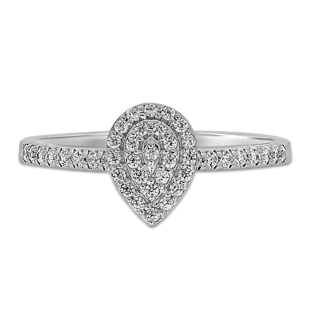 1/4 ct. tw. Diamond Halo Promise Ring in 10K White Gold
