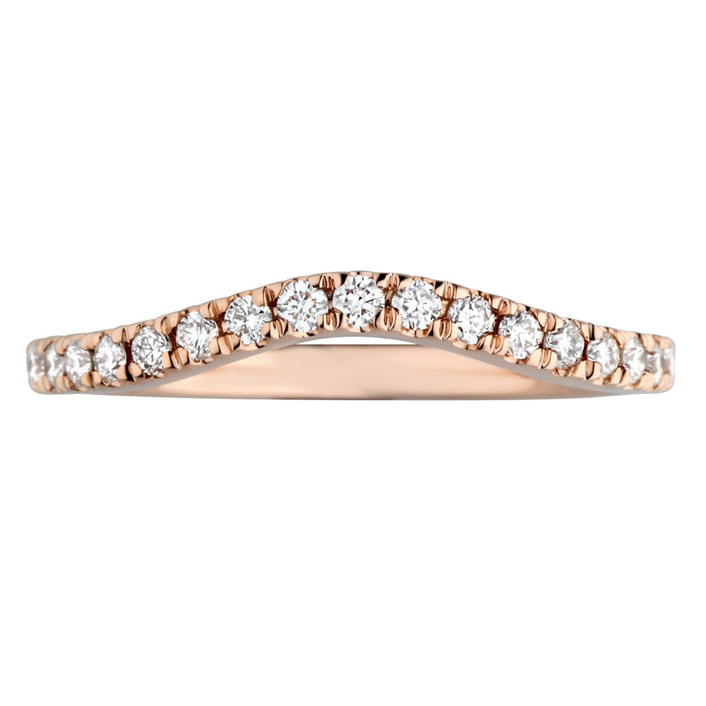 Diamond Contour Wedding Band in 14K Rose Gold (1/5 ct. tw.)