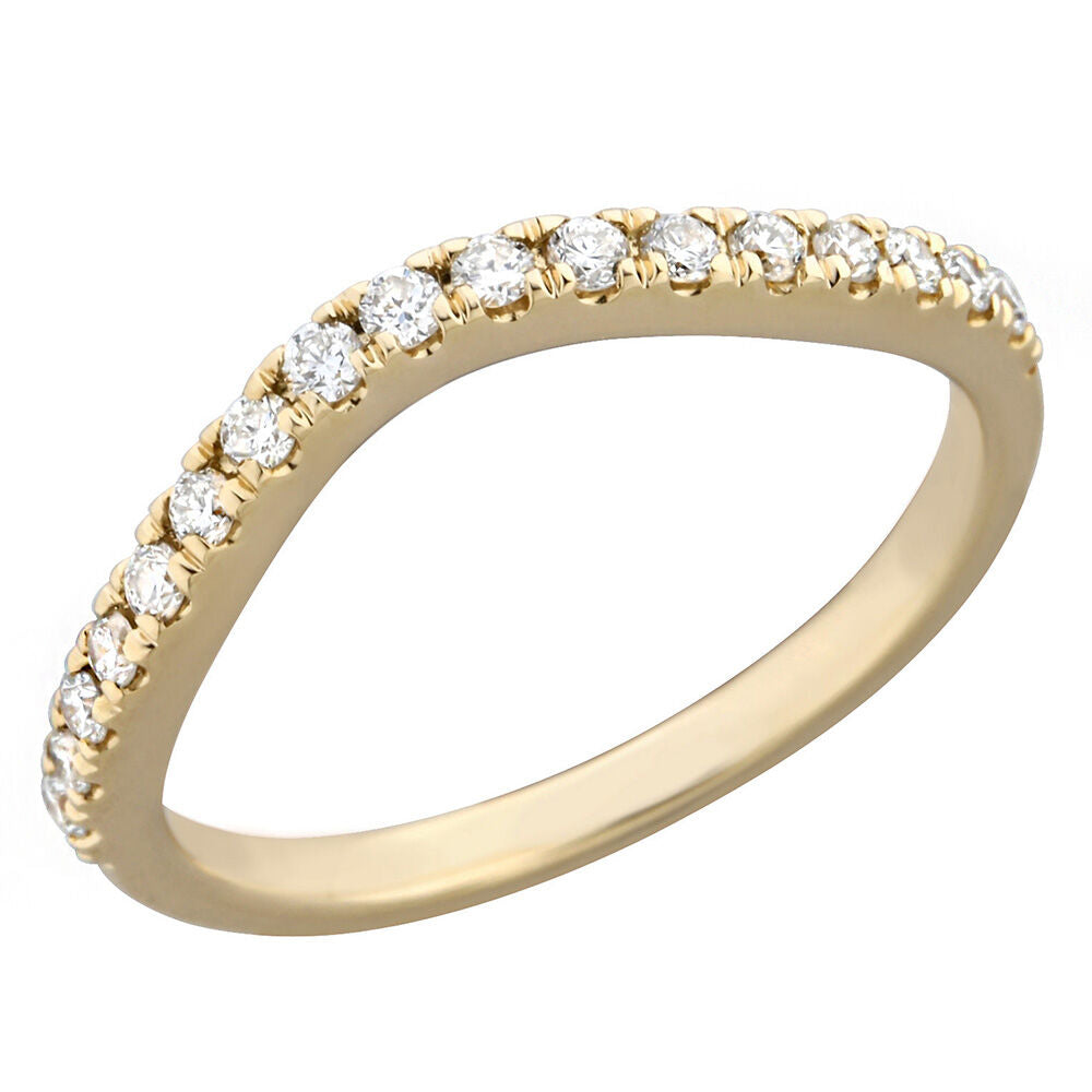 1/5 ct. tw. Diamond Contour Band in 14K Yellow Gold
