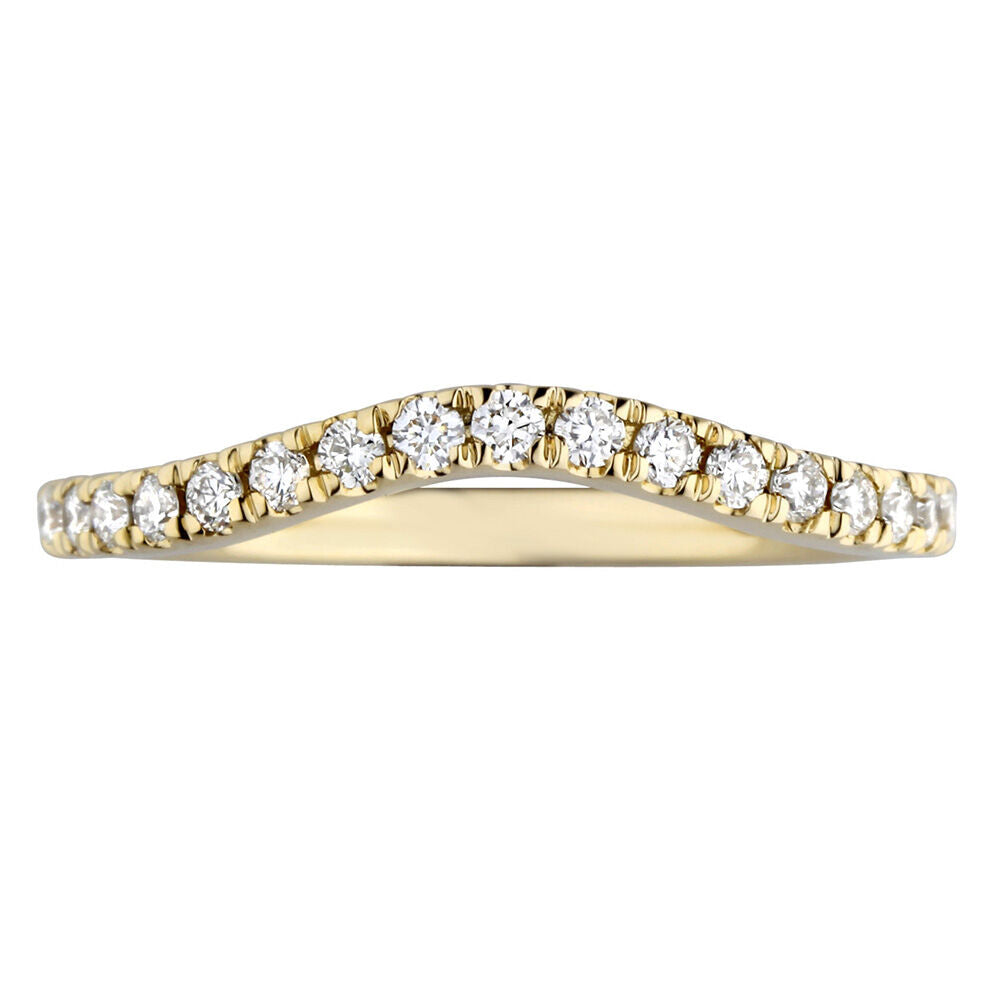 1/5 ct. tw. Diamond Contour Band in 14K Yellow Gold