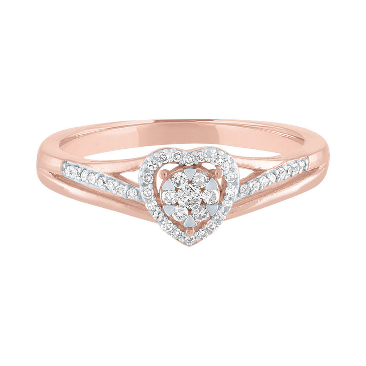 1/10 ct. tw. Diamond Heart Ring in 10K Rose Gold