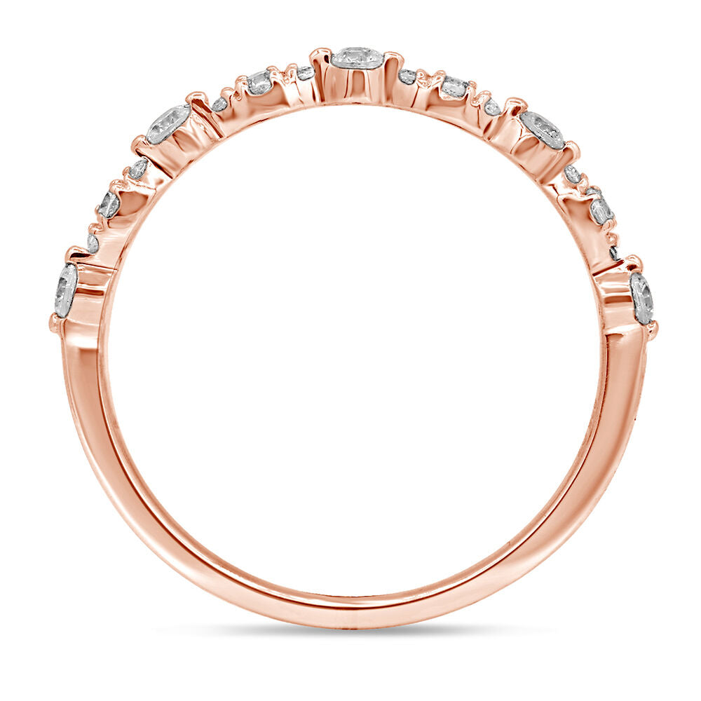 Scalloped Diamond Anniversary Band in 10K Rose Gold (1/4 ct. tw.)