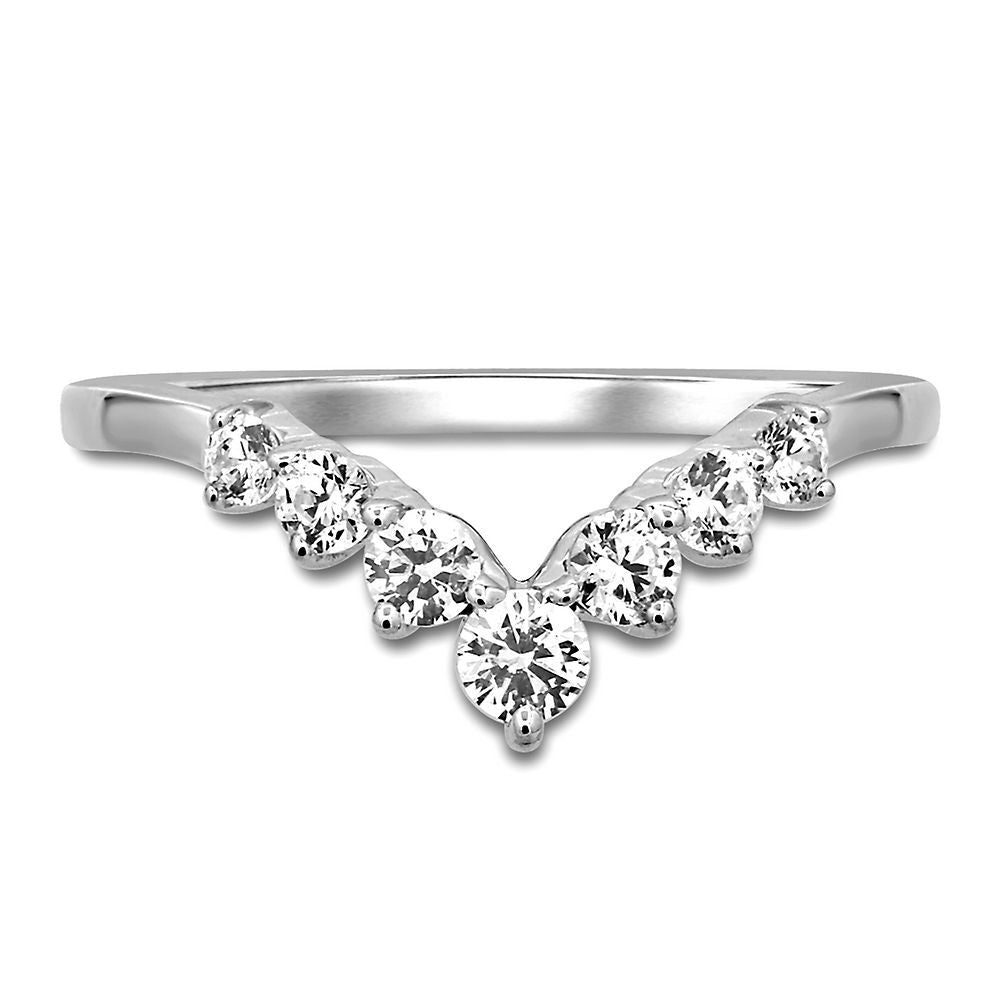 1/2 ct. tw. Diamond Contour Band in 14K White Gold