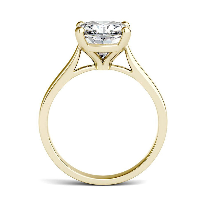 Cushion-Cut Moissanite Solitaire Ring in 14K Yellow Gold (3 ct. dew)
