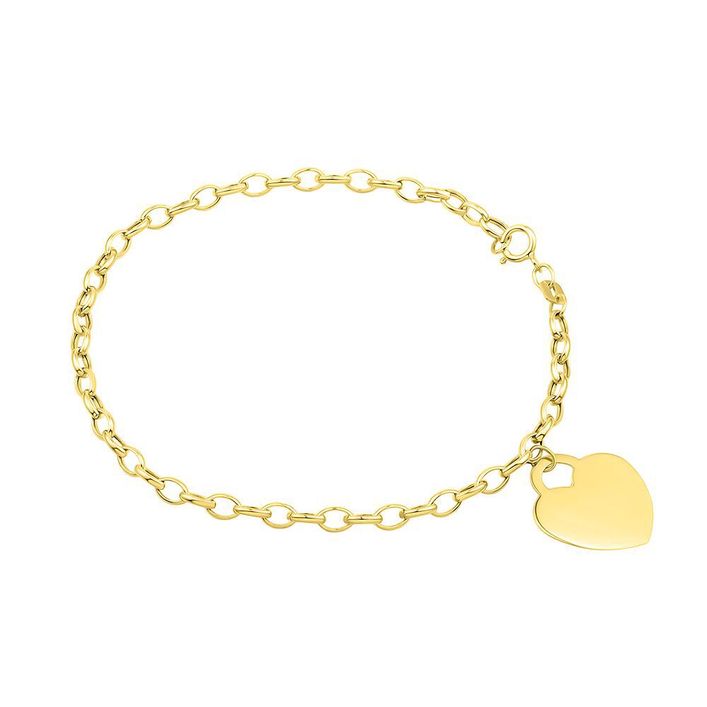 Heart Dangle Bracelet in 14K Yellow Gold