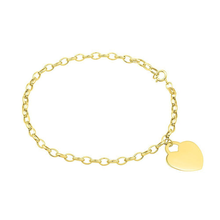 Heart Dangle Bracelet in 14K Yellow Gold