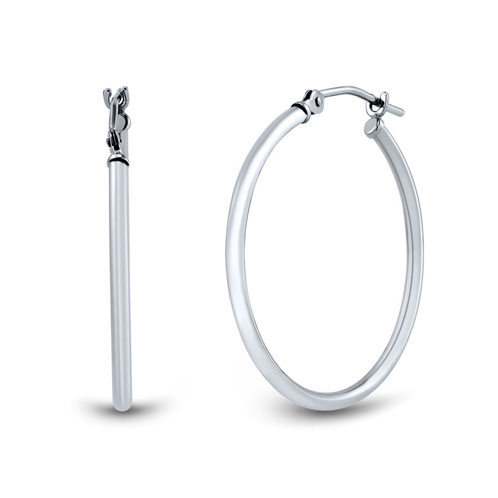 Hoop Earrings in 14K White Gold