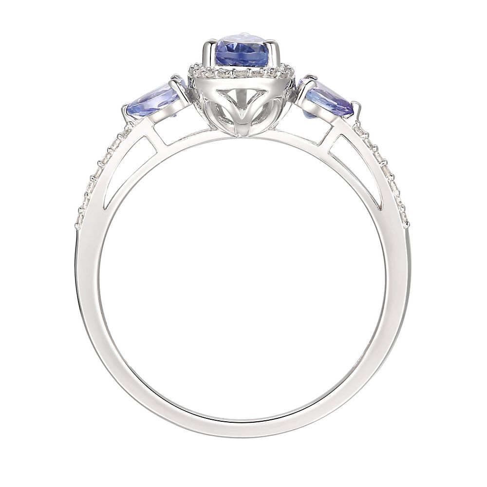 Tanzanite & 1/10 ct. tw. Diamond Ring in 10K White Gold