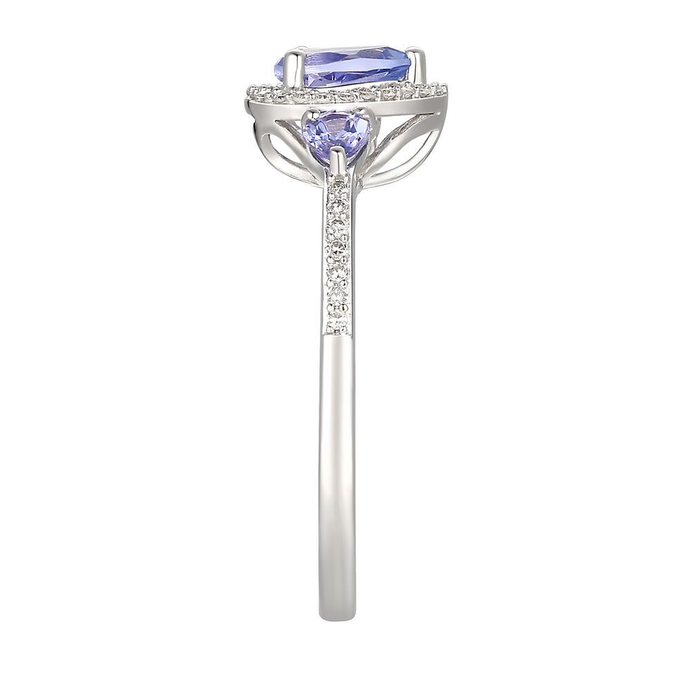 Tanzanite & 1/10 ct. tw. Diamond Ring in 10K White Gold