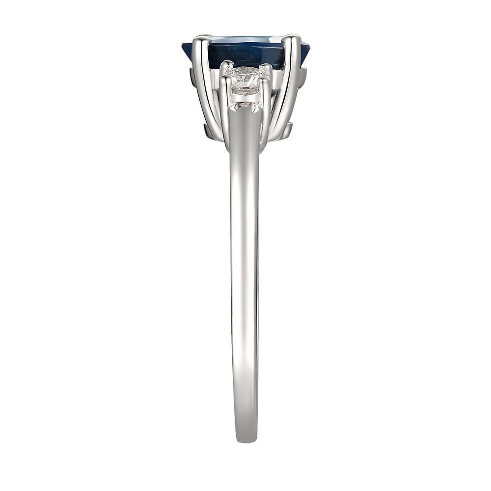 Sapphire & Diamond Ring in 14K White Gold (1/5 ct. tw.)
