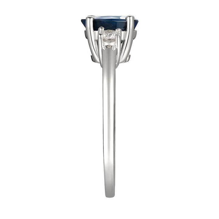Sapphire & Diamond Ring in 14K White Gold (1/5 ct. tw.)