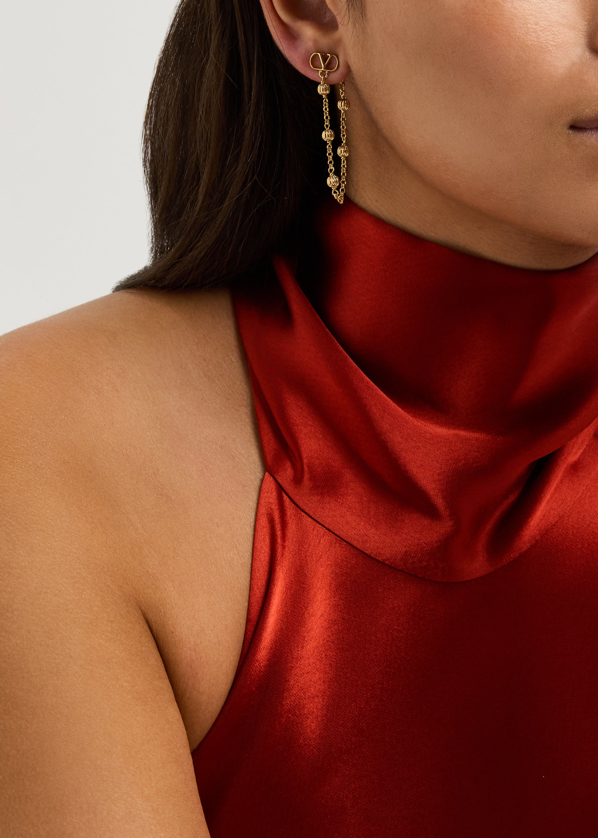 Vlogo chain hoop earrings