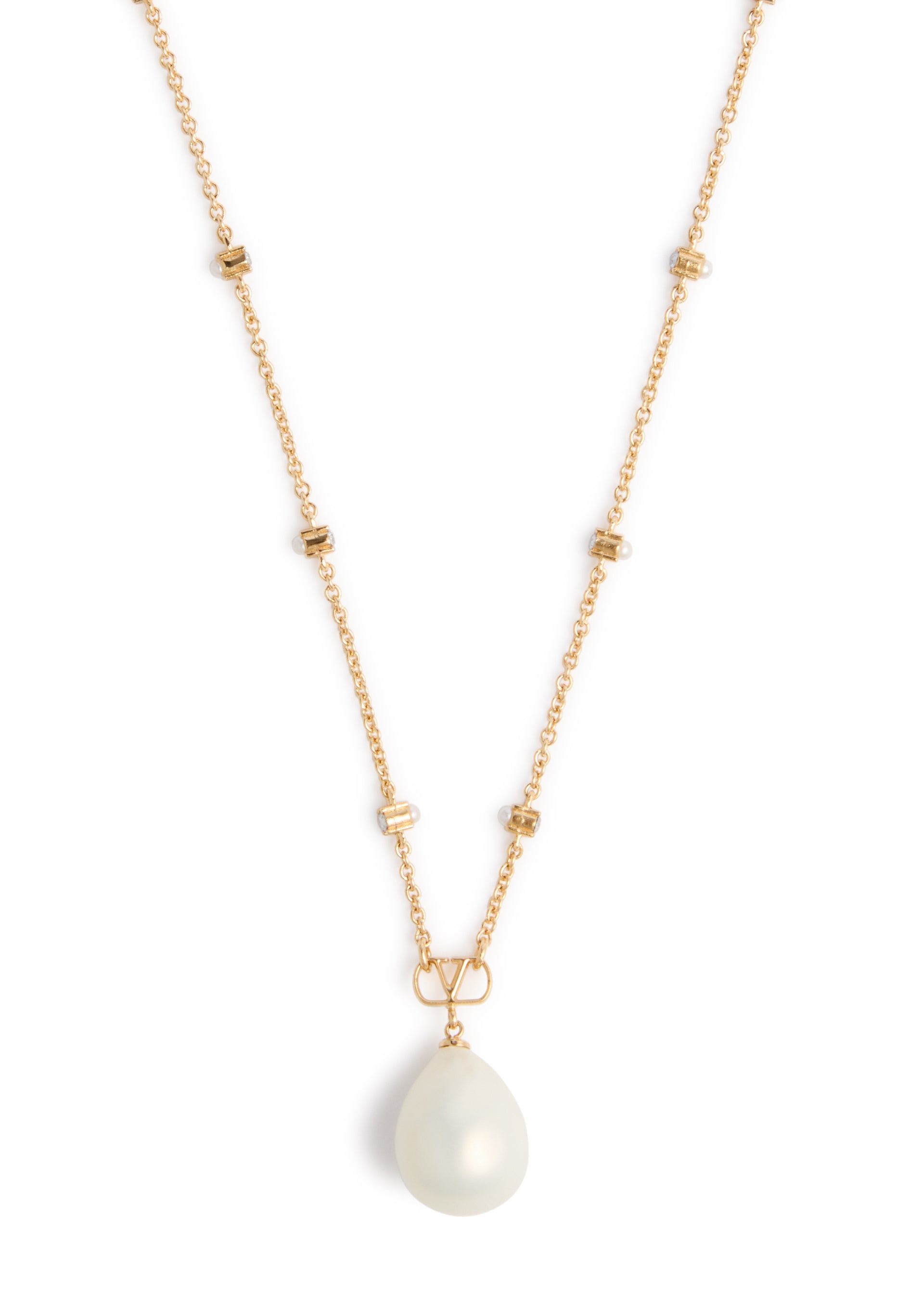 Pearl and crystal-embellished necklace