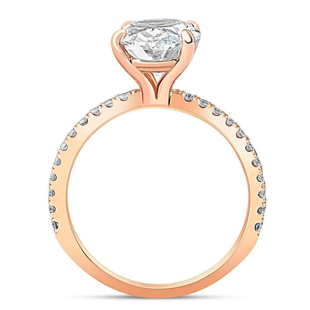 2 1/2 ct Oval Diamond Engagement Ring 14k Rose Gold Lab Grown