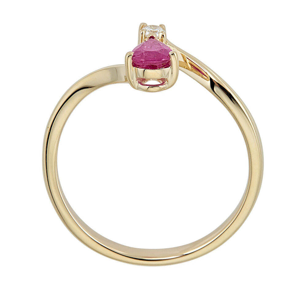 Ruby & Diamond Ring in 10K Yellow Gold