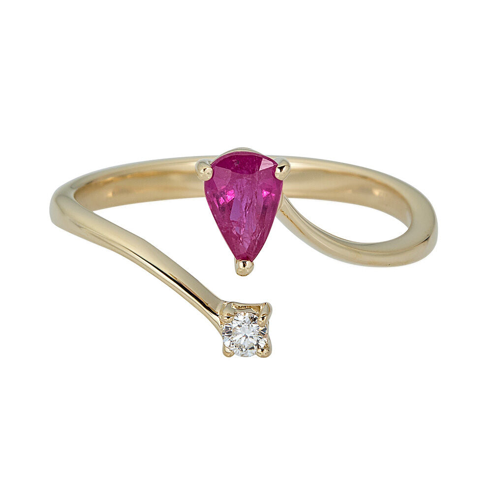 Ruby & Diamond Ring in 10K Yellow Gold