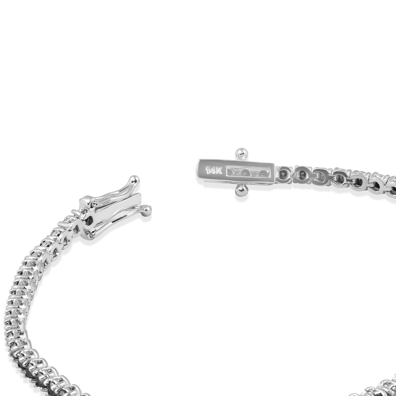 3ct Black Diamond Tennis Bracelet 14K White Gold 7'