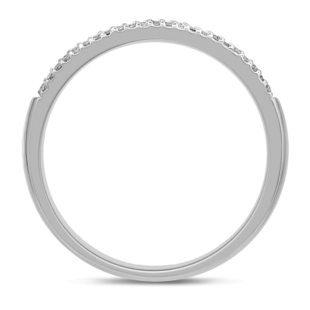 Baguette & Pave Diamond Wedding Band in 10K White Gold (1/4 ct. tw.)