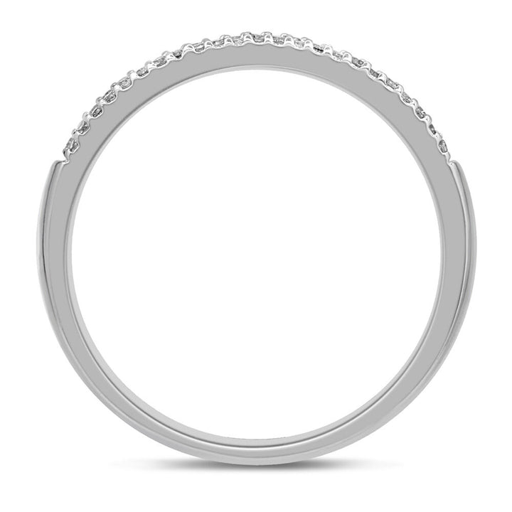 Baguette & Pave Diamond Wedding Band in 10K White Gold (1/4 ct. tw.)