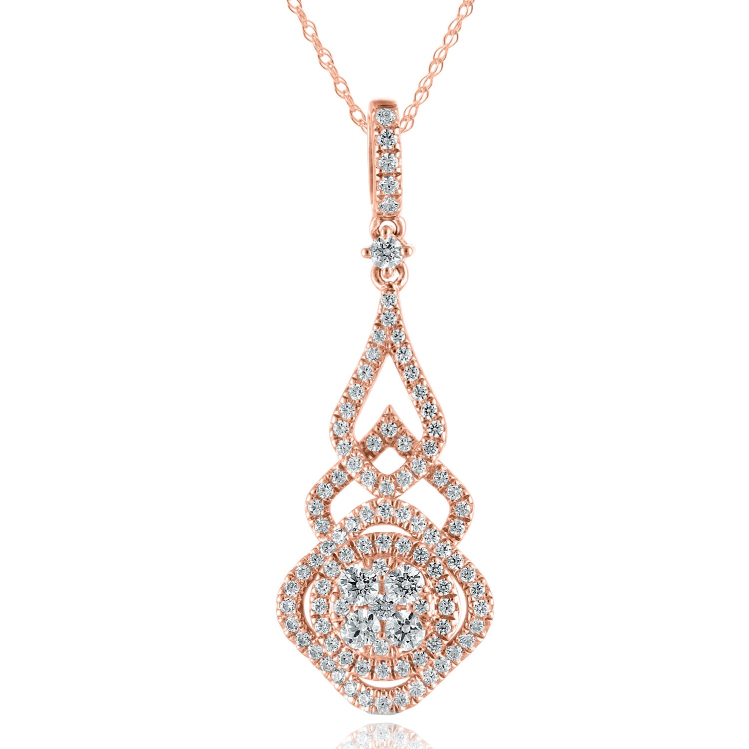 3/4 ct. tw. Diamond Pendant in 14K Rose Gold