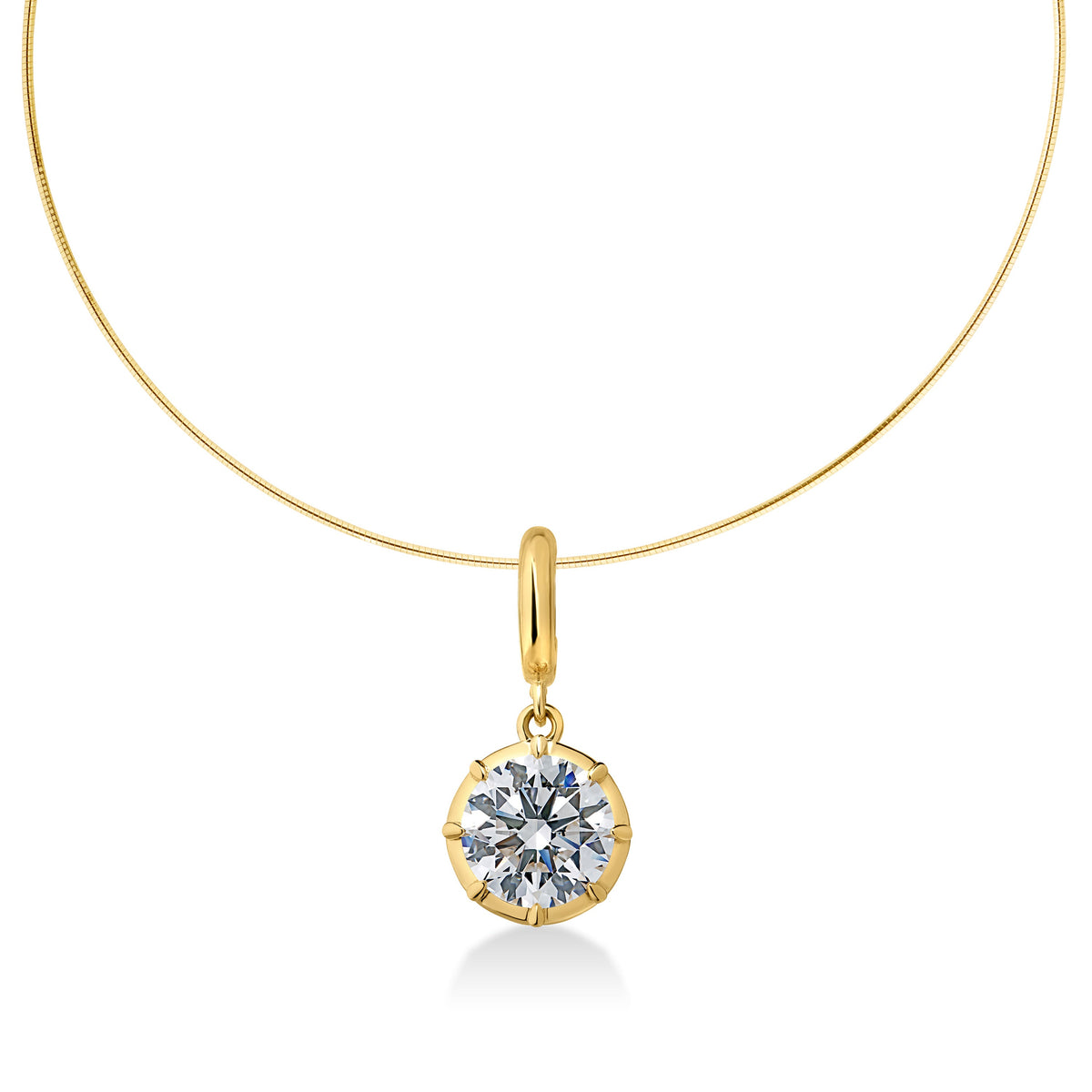 Georgian Round Lab Diamond Omega Necklace