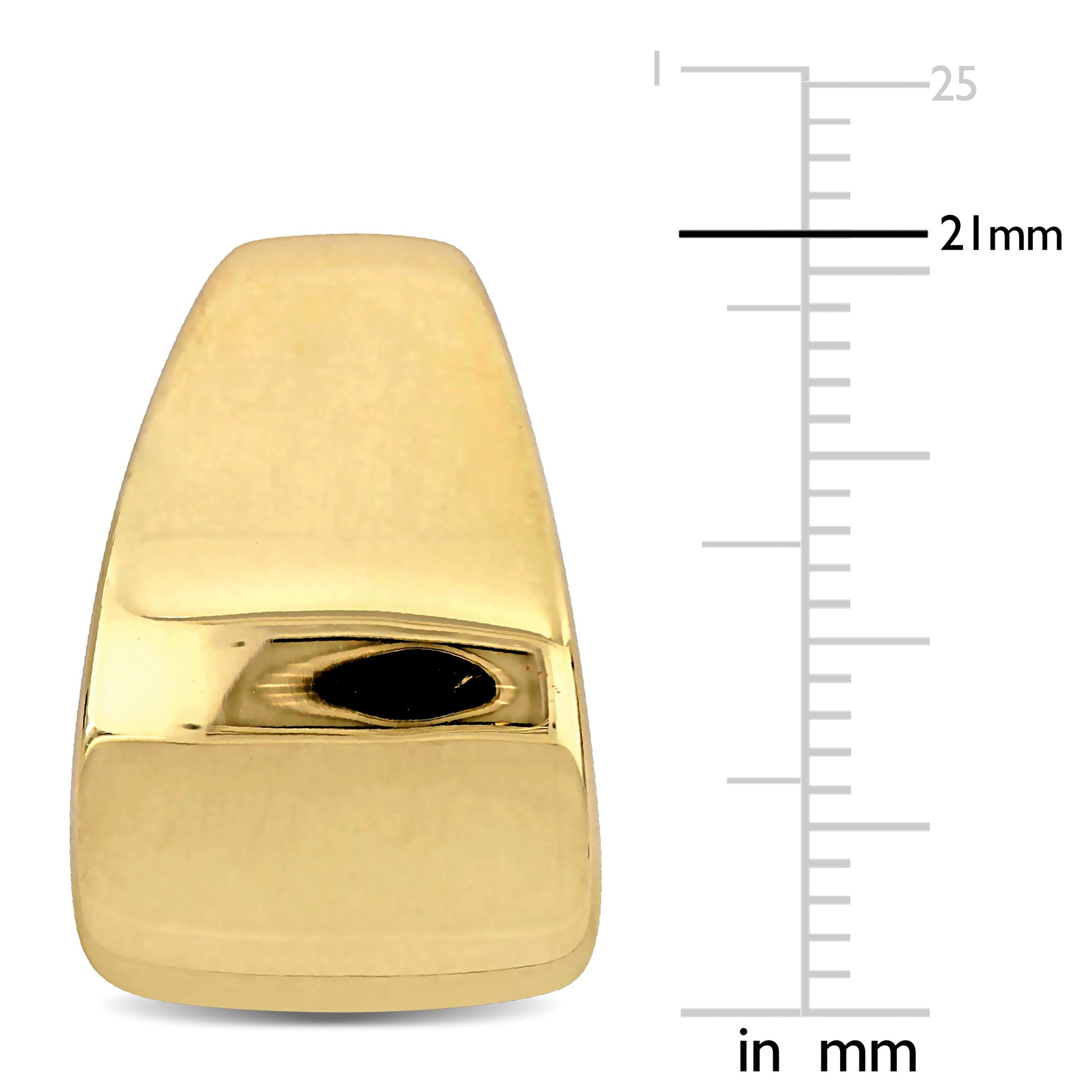 21 MM Semi-Hoop Earrings in Yellow Plated Sterling Silver