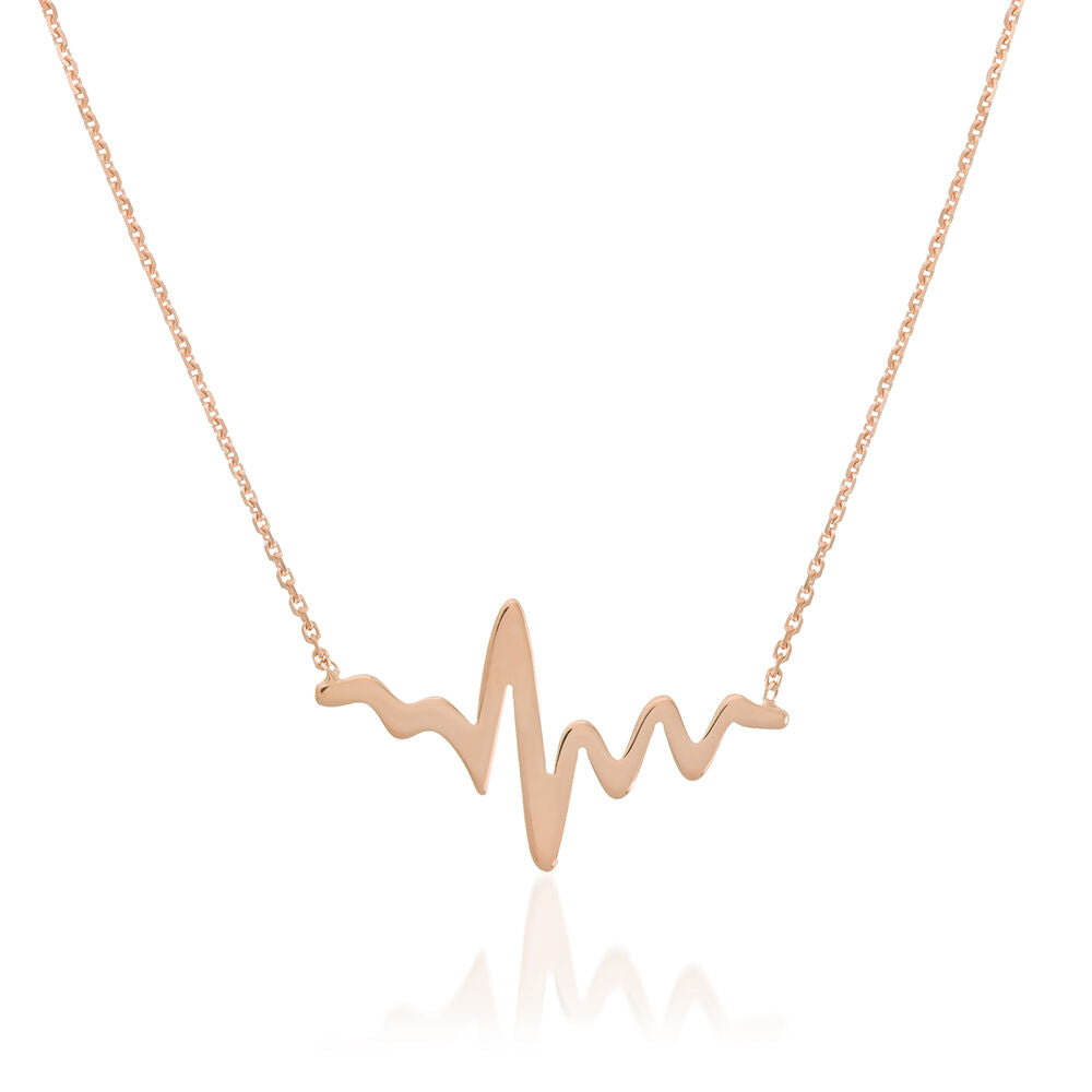 Heartbeat Necklace in 14K Rose Gold