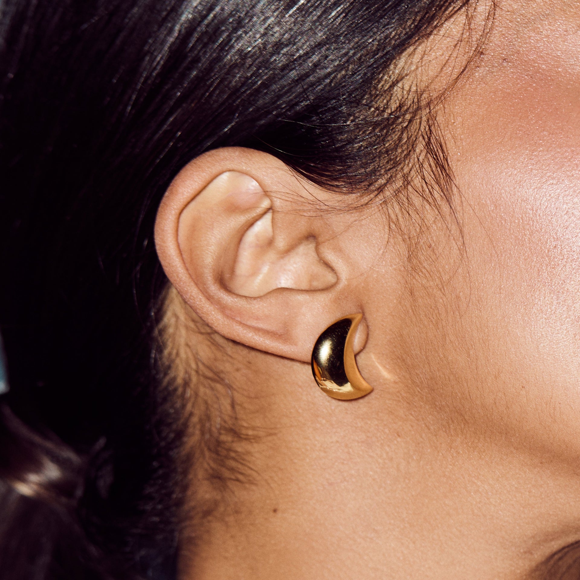 Statement Moon Stud Earrings