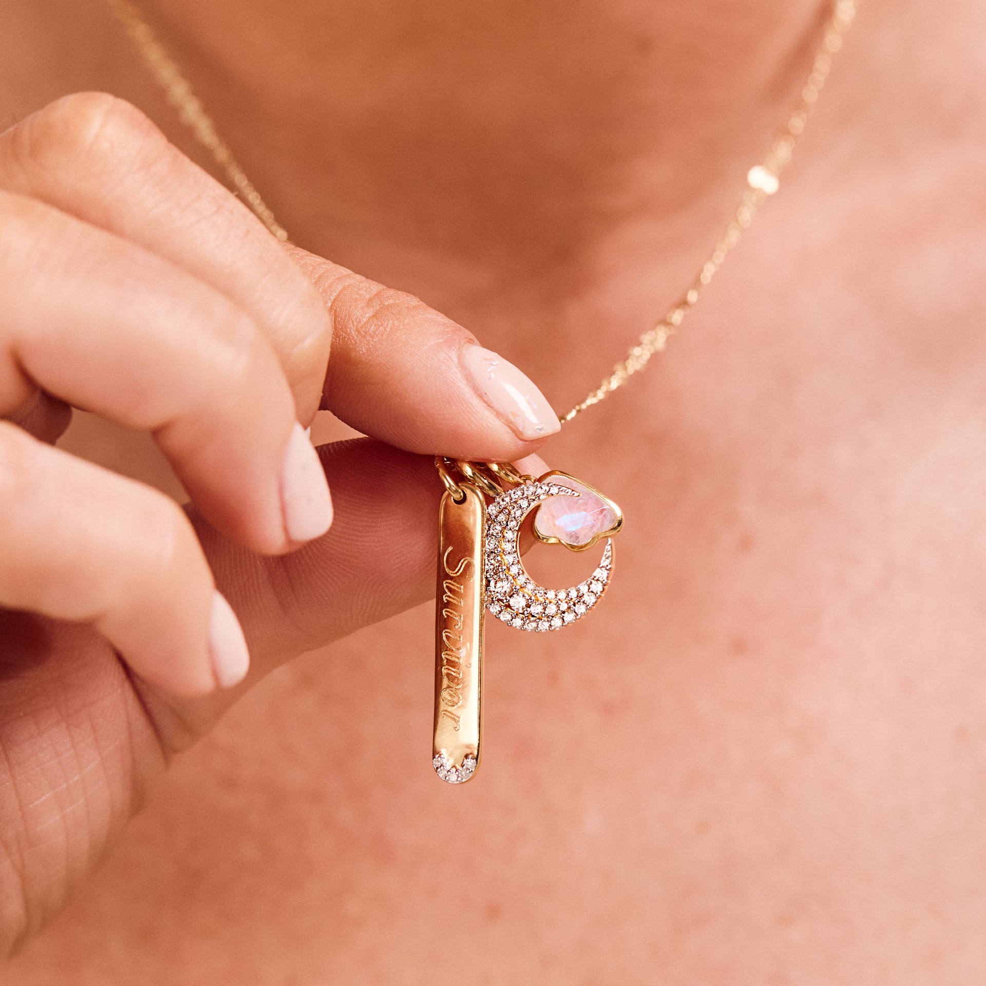 Louise Thompson Lucky Diamond Tag Charm