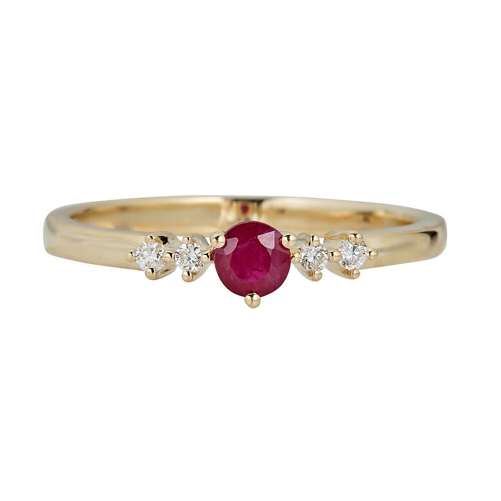 Ruby & Diamond Ring in 10K Yellow Gold