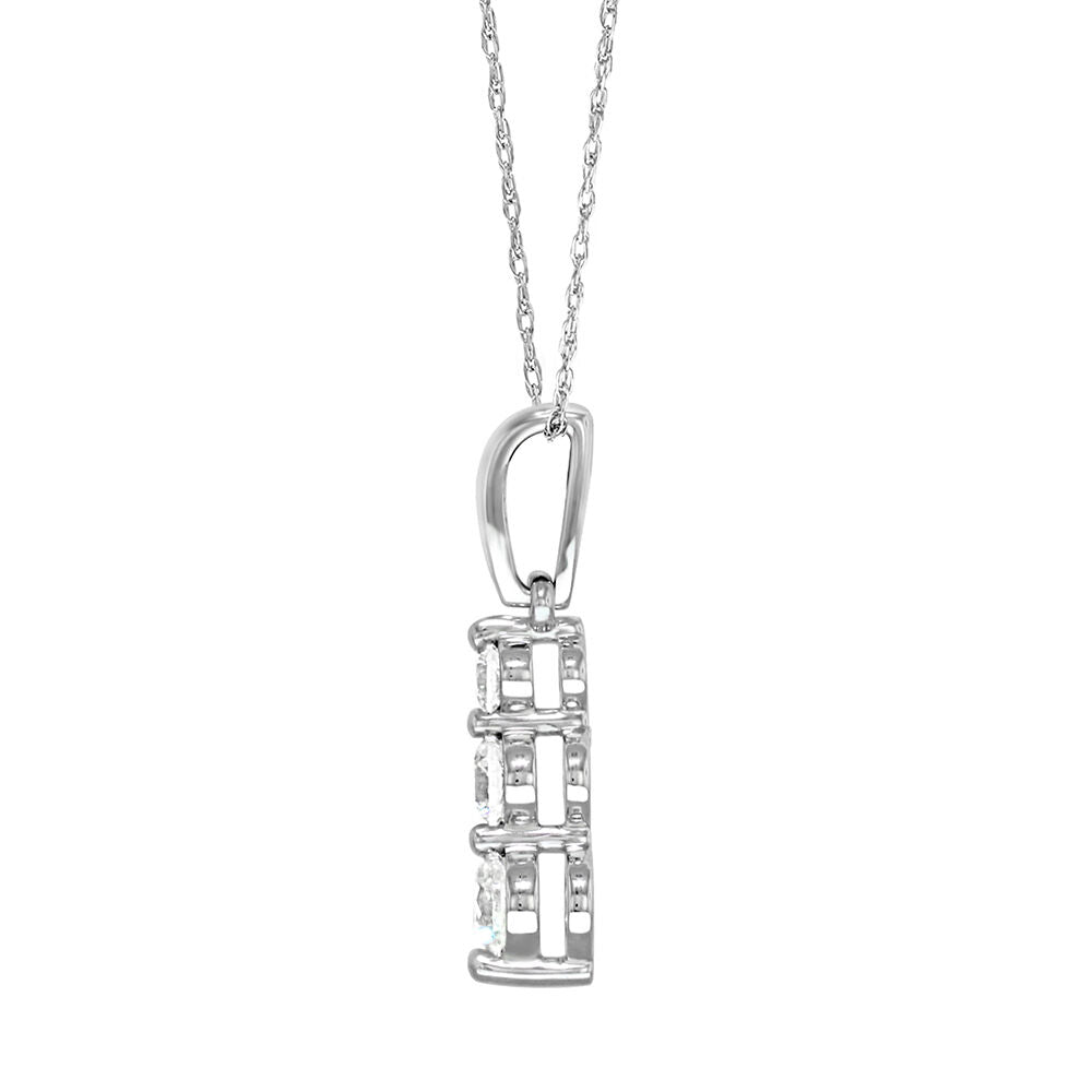 1/2 ct. tw. Diamond Three-Stone Pendant in 10K White Gold