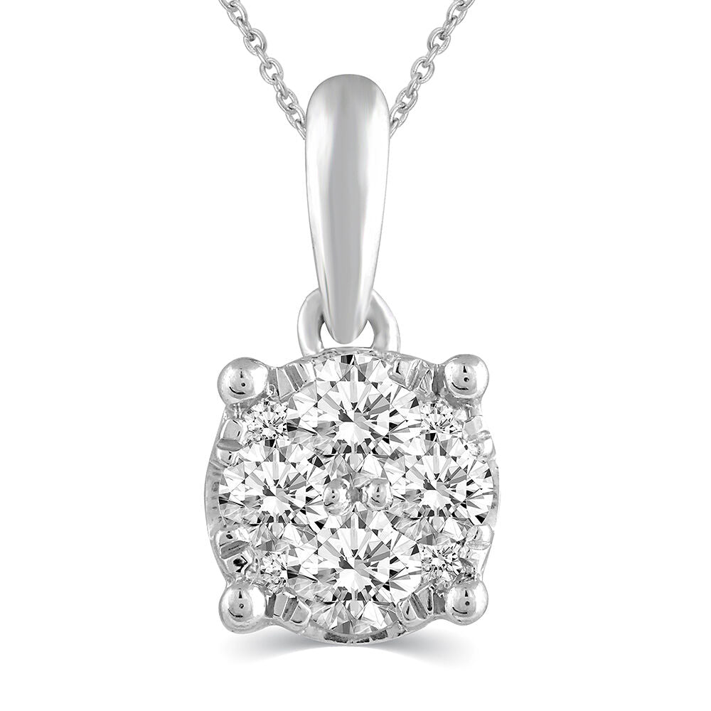 1/4 ct. tw. Diamond Circle Pendant in 10K White Gold