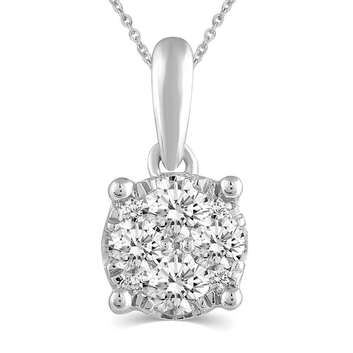 1/4 ct. tw. Diamond Circle Pendant in 10K White Gold
