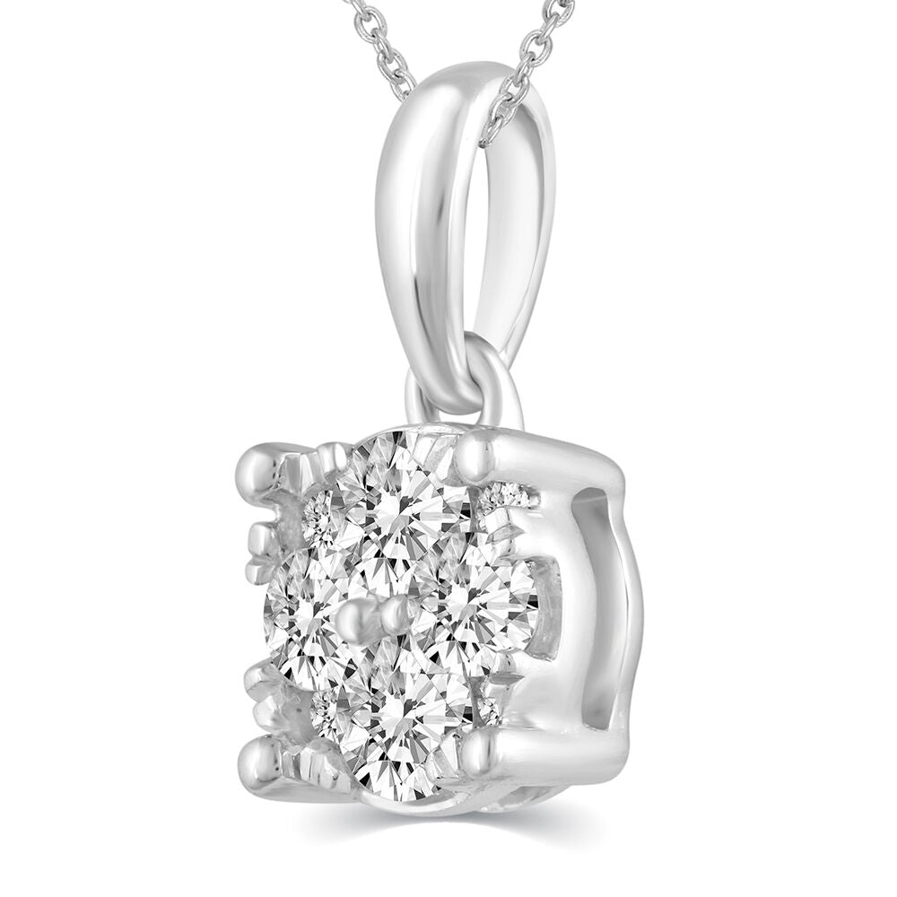 1/4 ct. tw. Diamond Circle Pendant in 10K White Gold