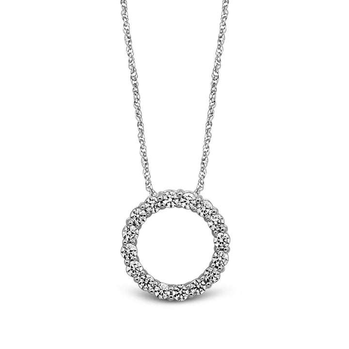 1/4 ct. tw. Diamond Circle Pendant in 10K White Gold
