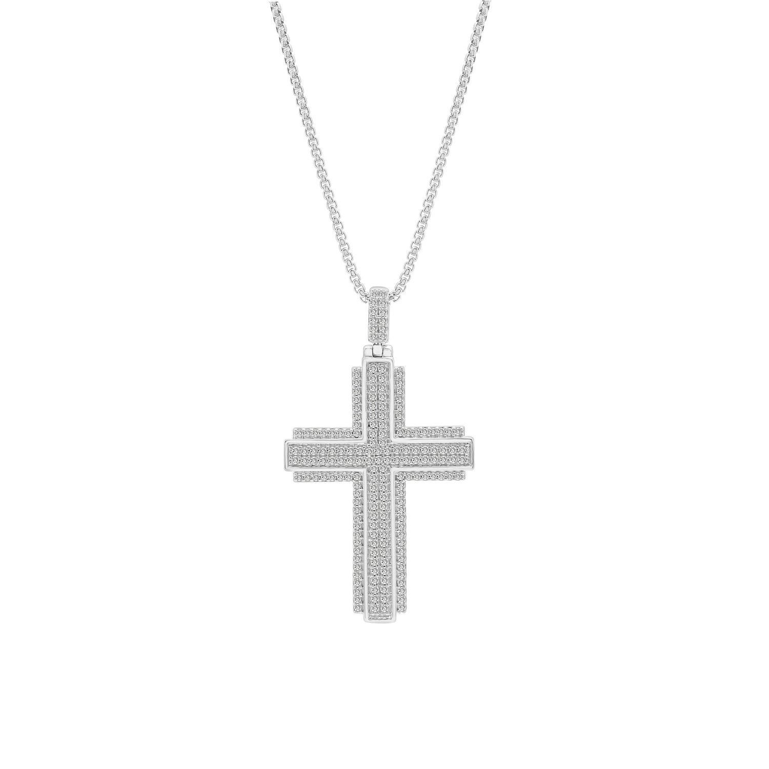 1 ct. tw. Diamond Cross Pendant in Sterling Silver