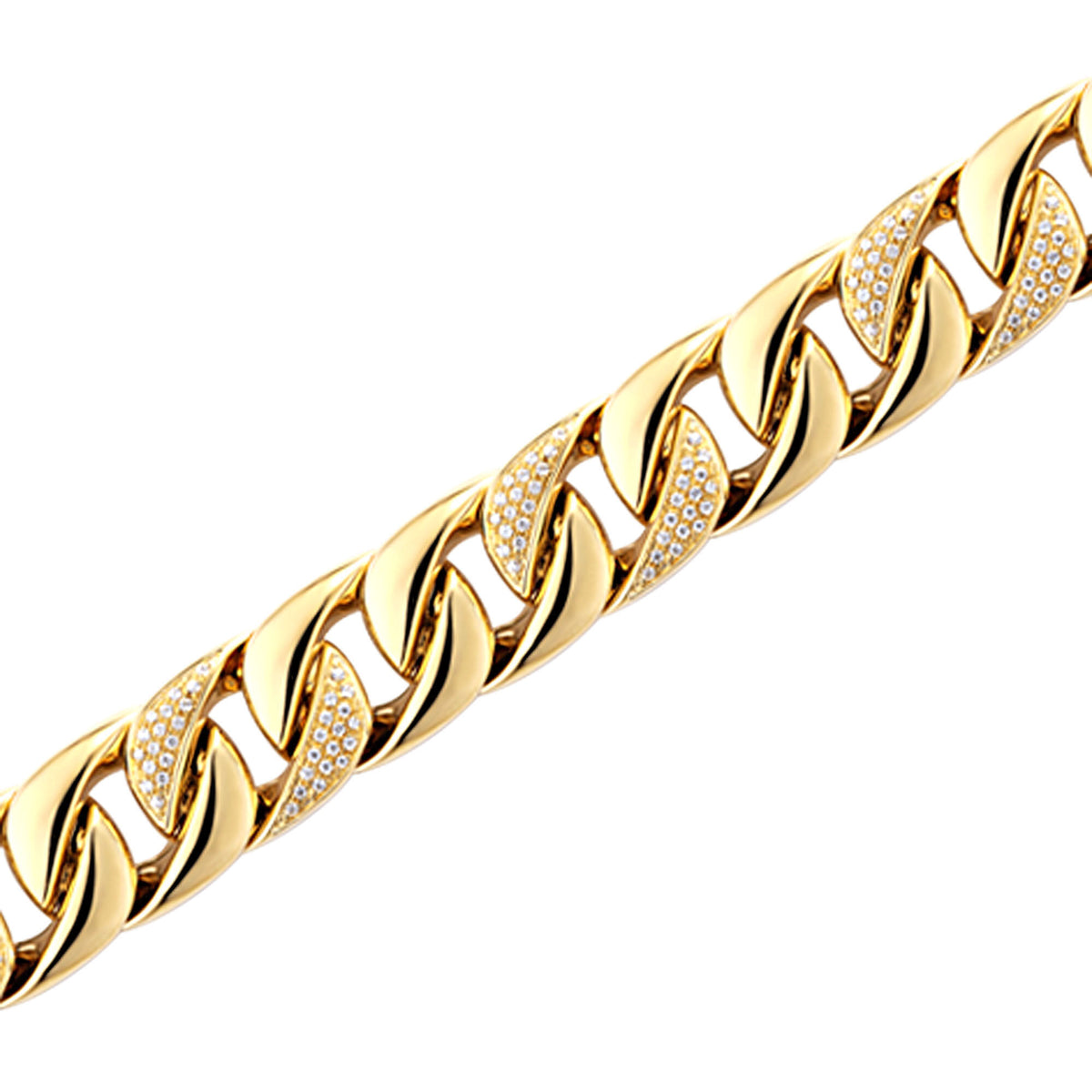 diamond curb chain bracelet in 10k yellow gold, 8.5" (3/4 ct. tw.)