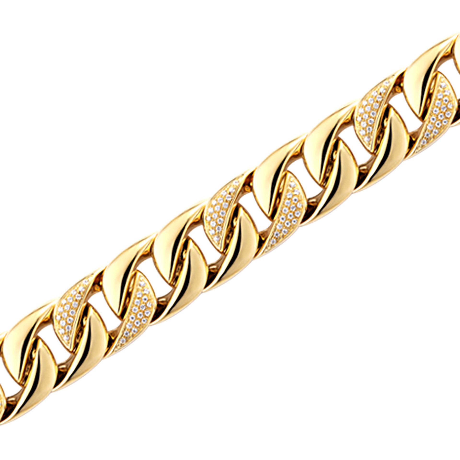 diamond curb chain bracelet in 10k yellow gold, 8.5" (3/4 ct. tw.)