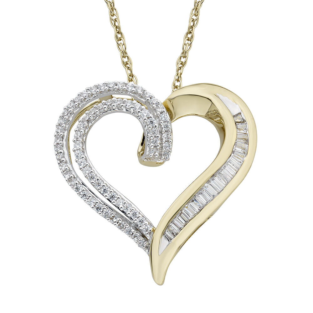 1/4 ct. tw. Diamond Heart Pendant in 10K Yellow Gold