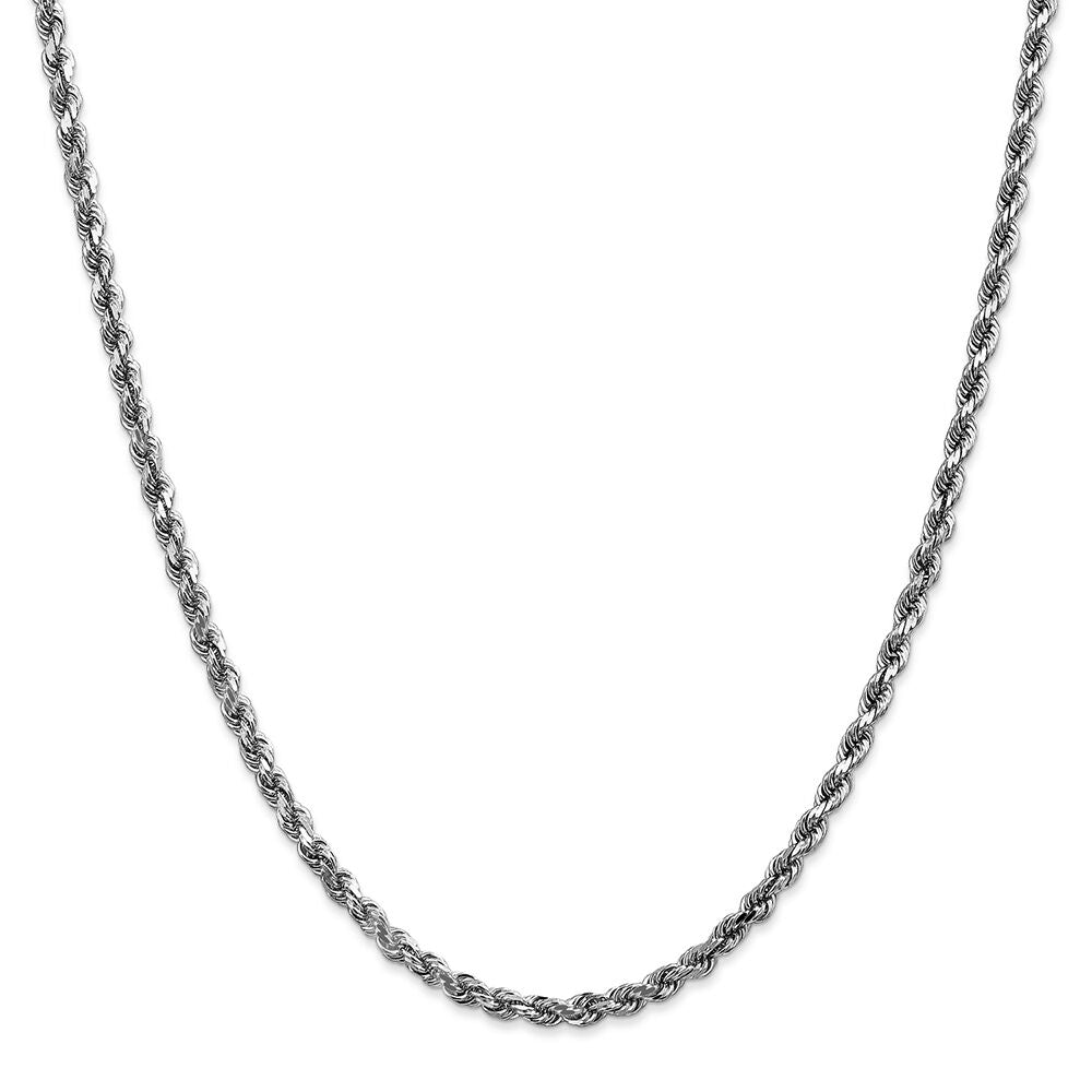 Diamond Cut Rope Chain in 14K White Gold, 28"