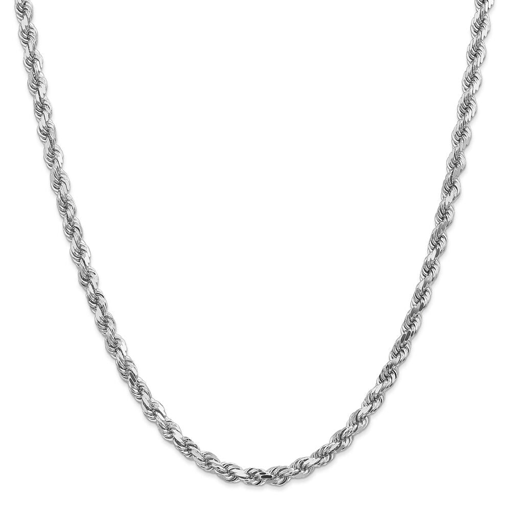 Diamond Cut Rope Chain in 14K White Gold, 28"