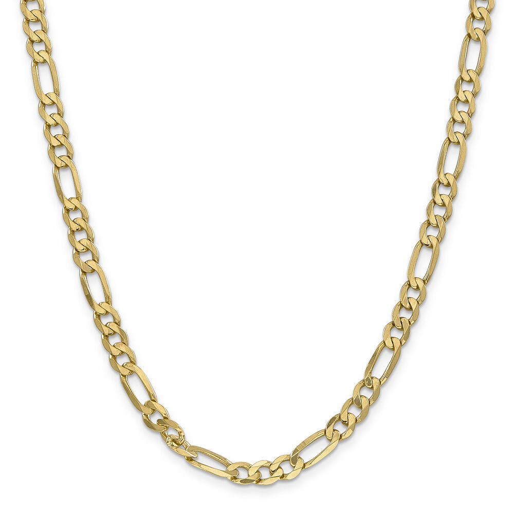 Flat Figaro Chain in 14K Yellow Gold, 30"